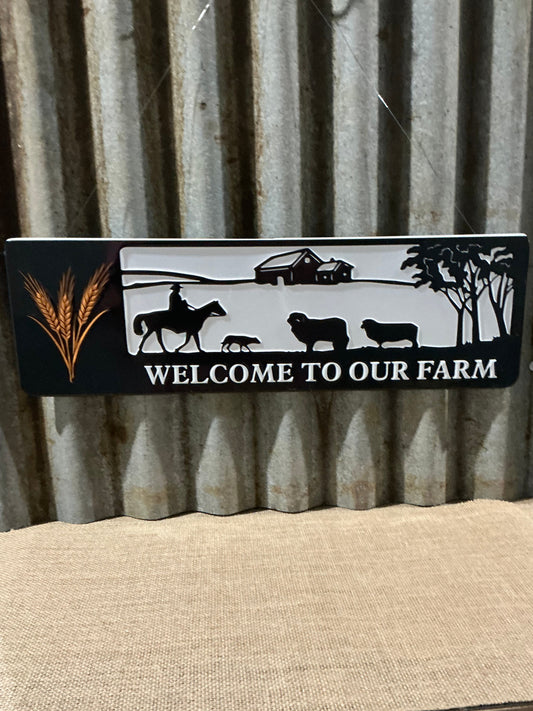 Welcome To The Farm Tin Sign