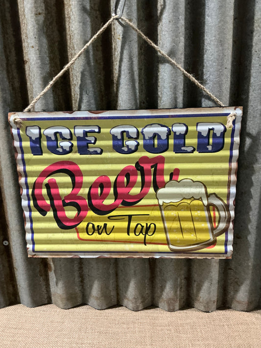Ice Cold Beer Tin Sign