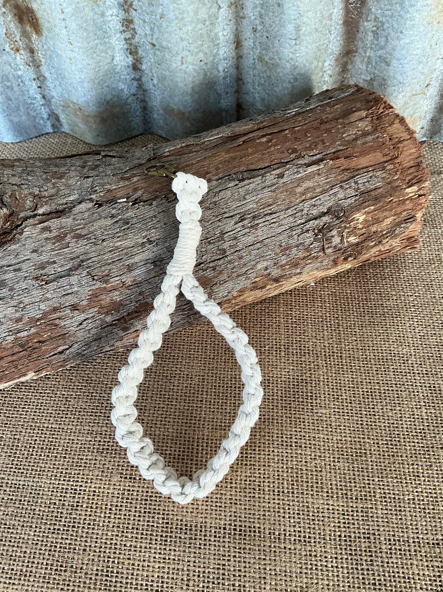 Macrame Wristlet Cream