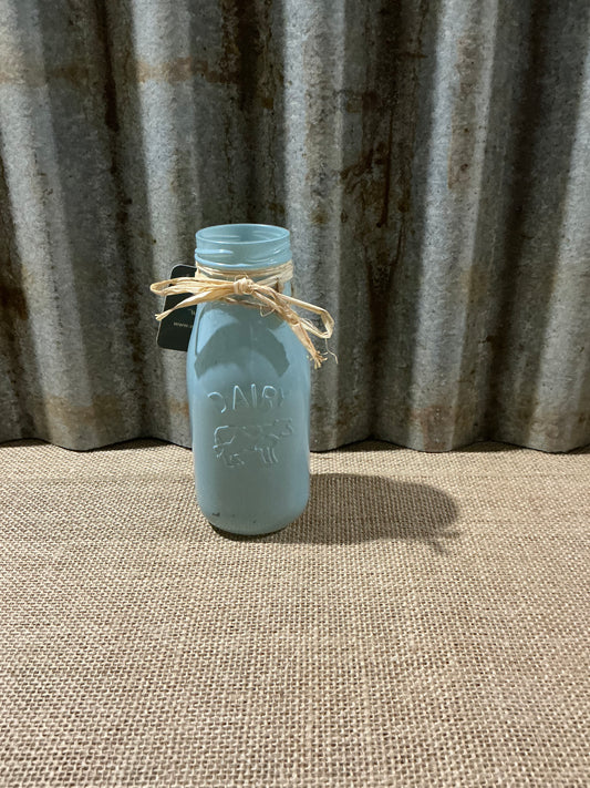 Glass Milk Bottle Glossy Sage