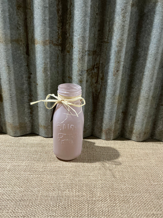 Glass Milk Bottle Glossy Nude