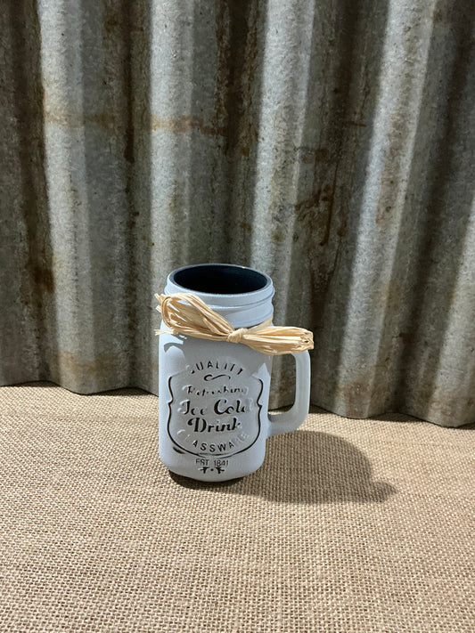 Mason Mug Vase White