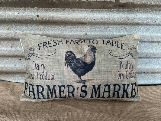 Farmers Market Canvas Pillow