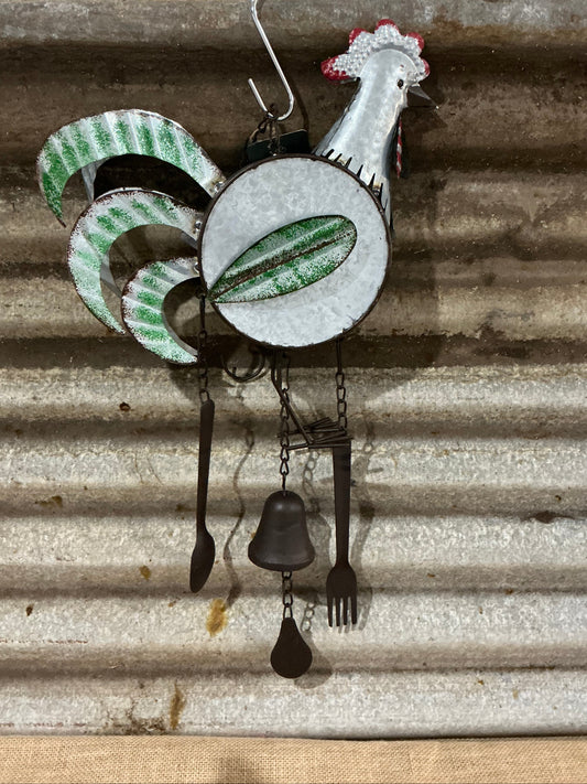 Rustic Rooster Metal Wind Chime