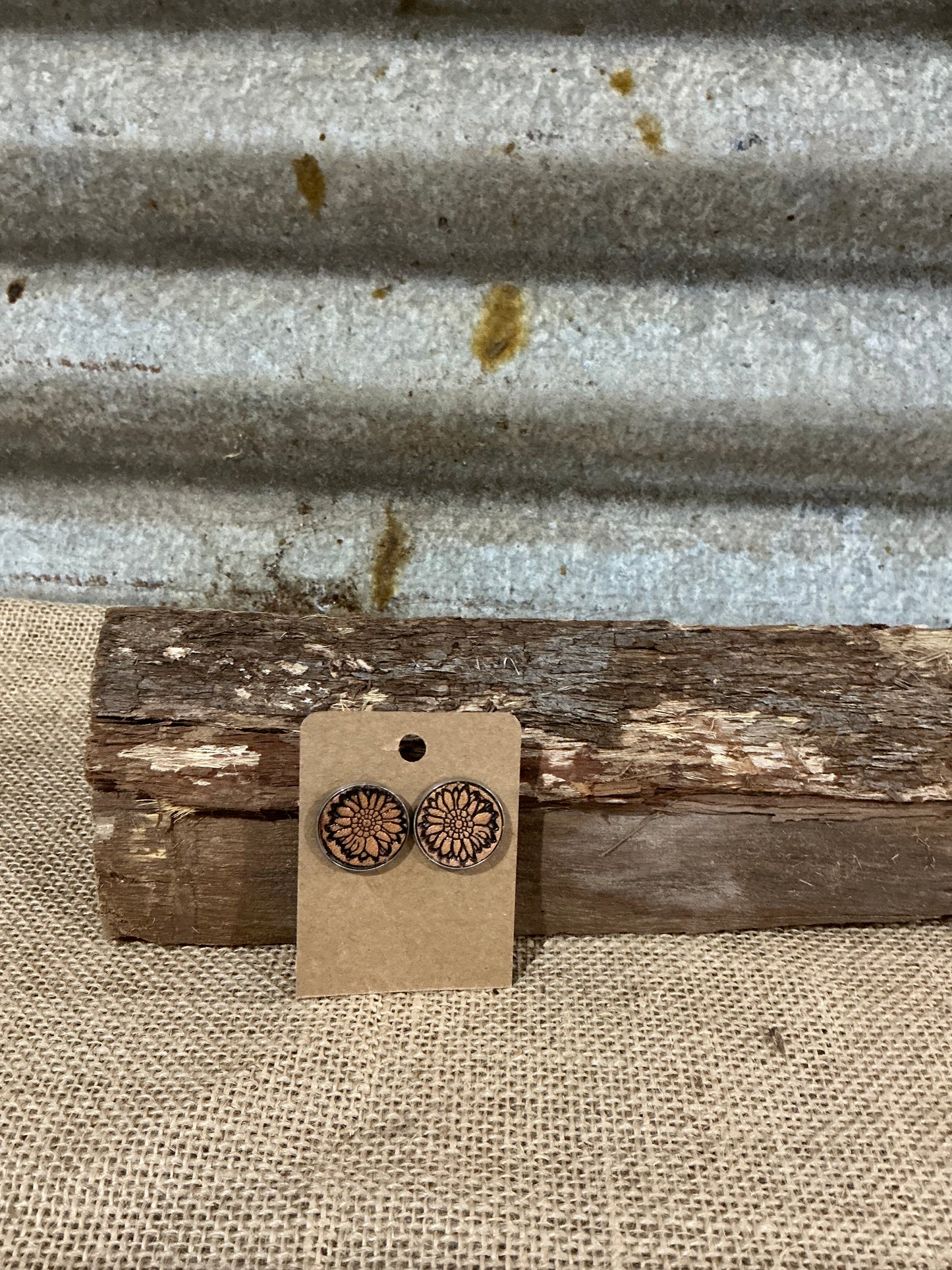 Tooled Stud Earrings