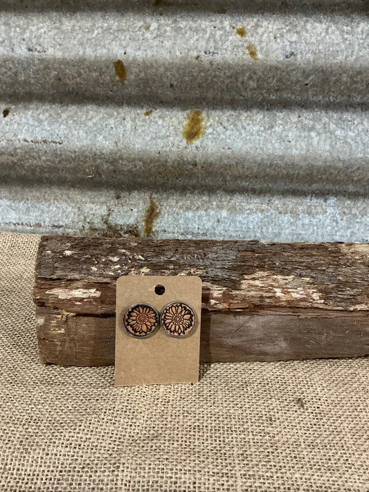 Tooled Stud Earrings