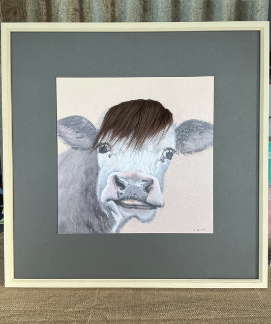 Curious Cow with Artificial Hair