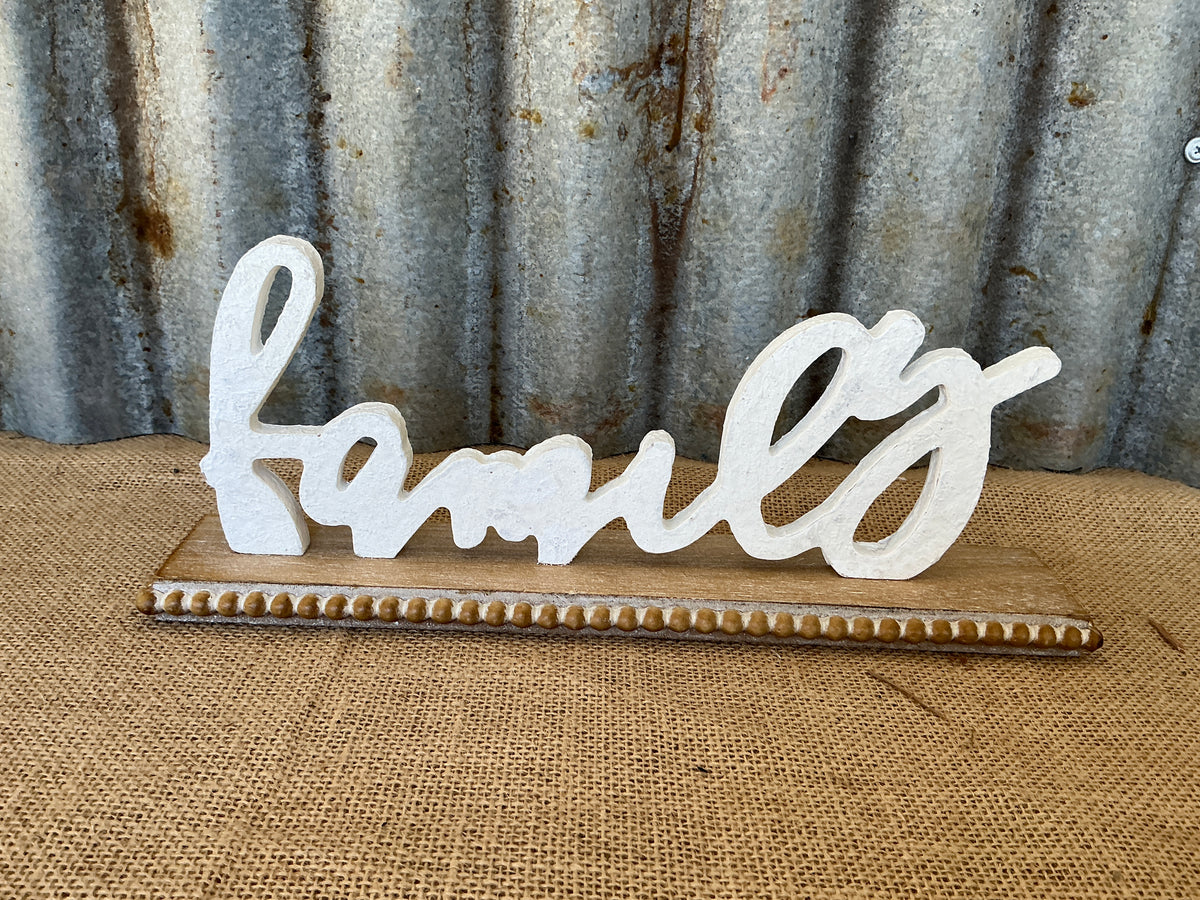 Family on Wood Base