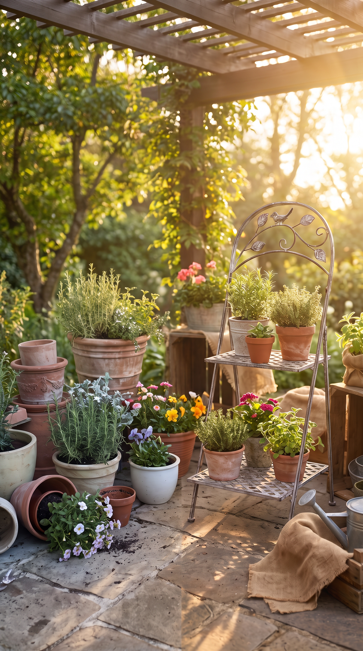 2 Tier Folding Plant Stand