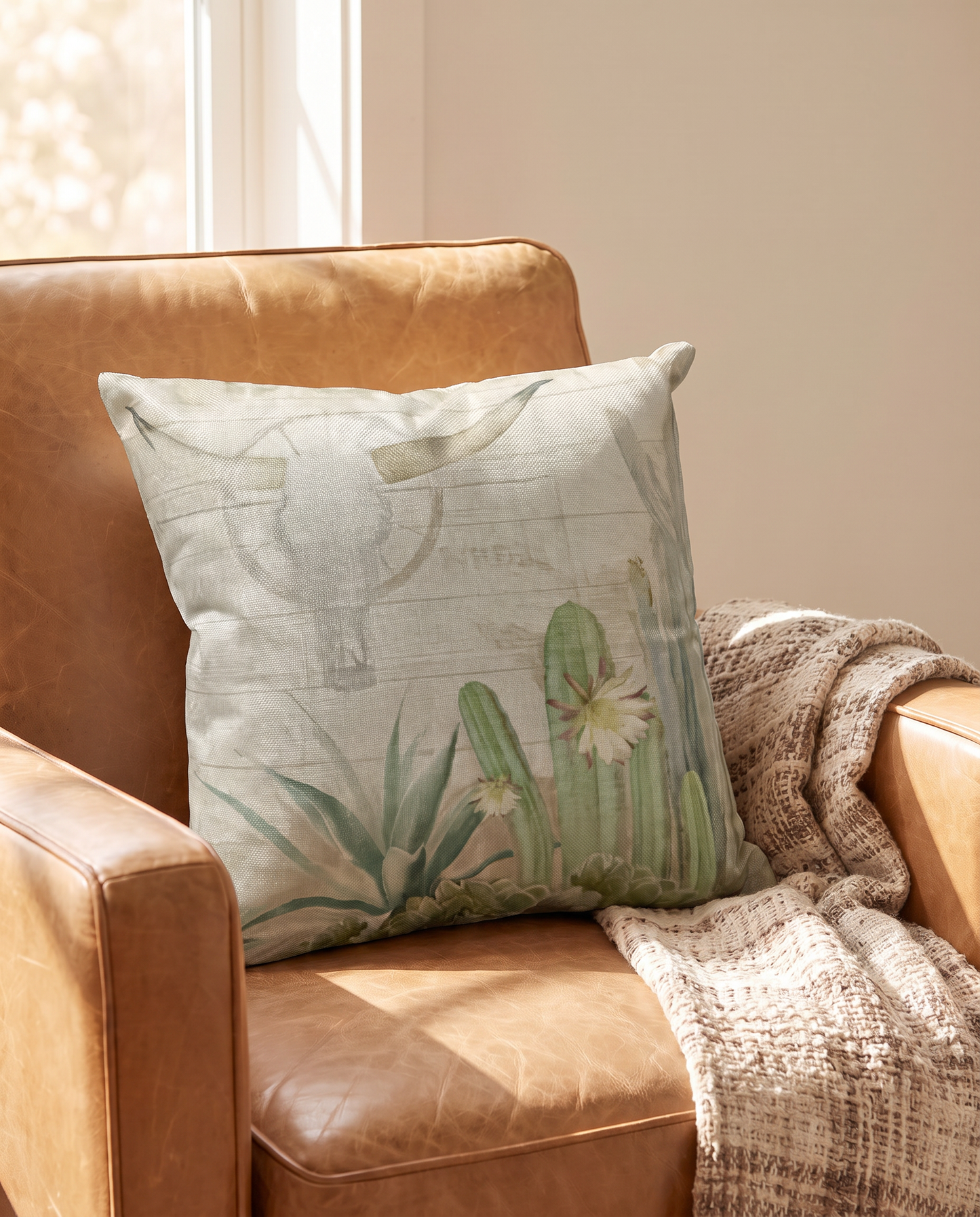 Cactus Canvas Style Country Pillow