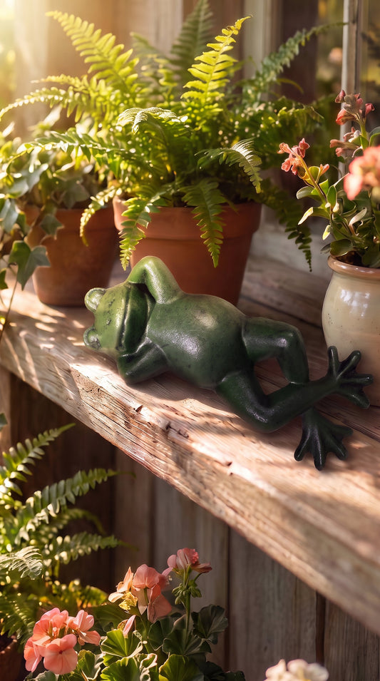 Cast Iron Green Frog