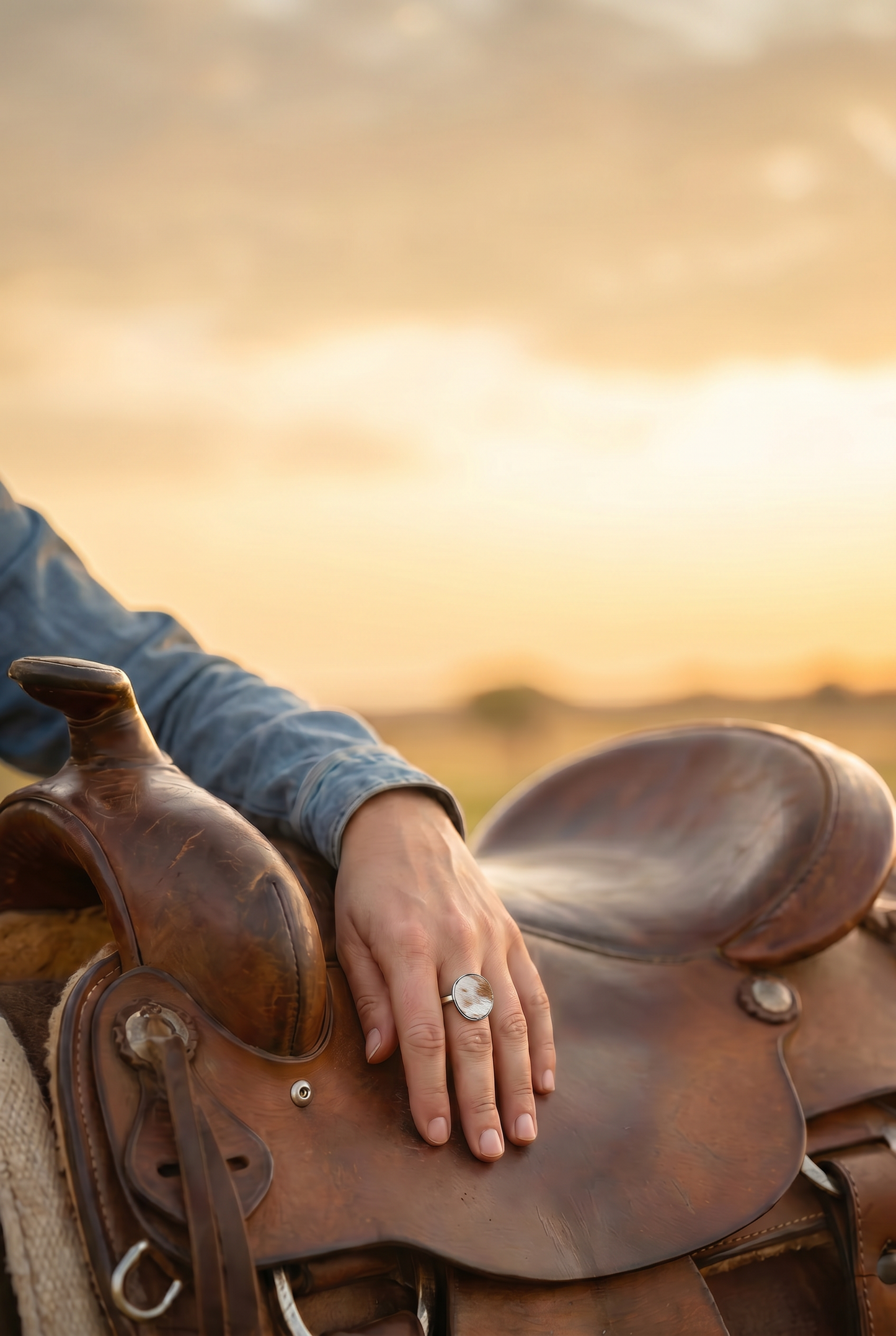 Cowhide Adjustable Ring