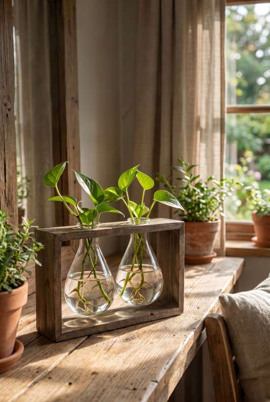 Double Teardrop Vase With Stand