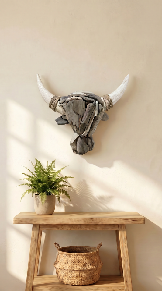 Driftwood Cow Head Small