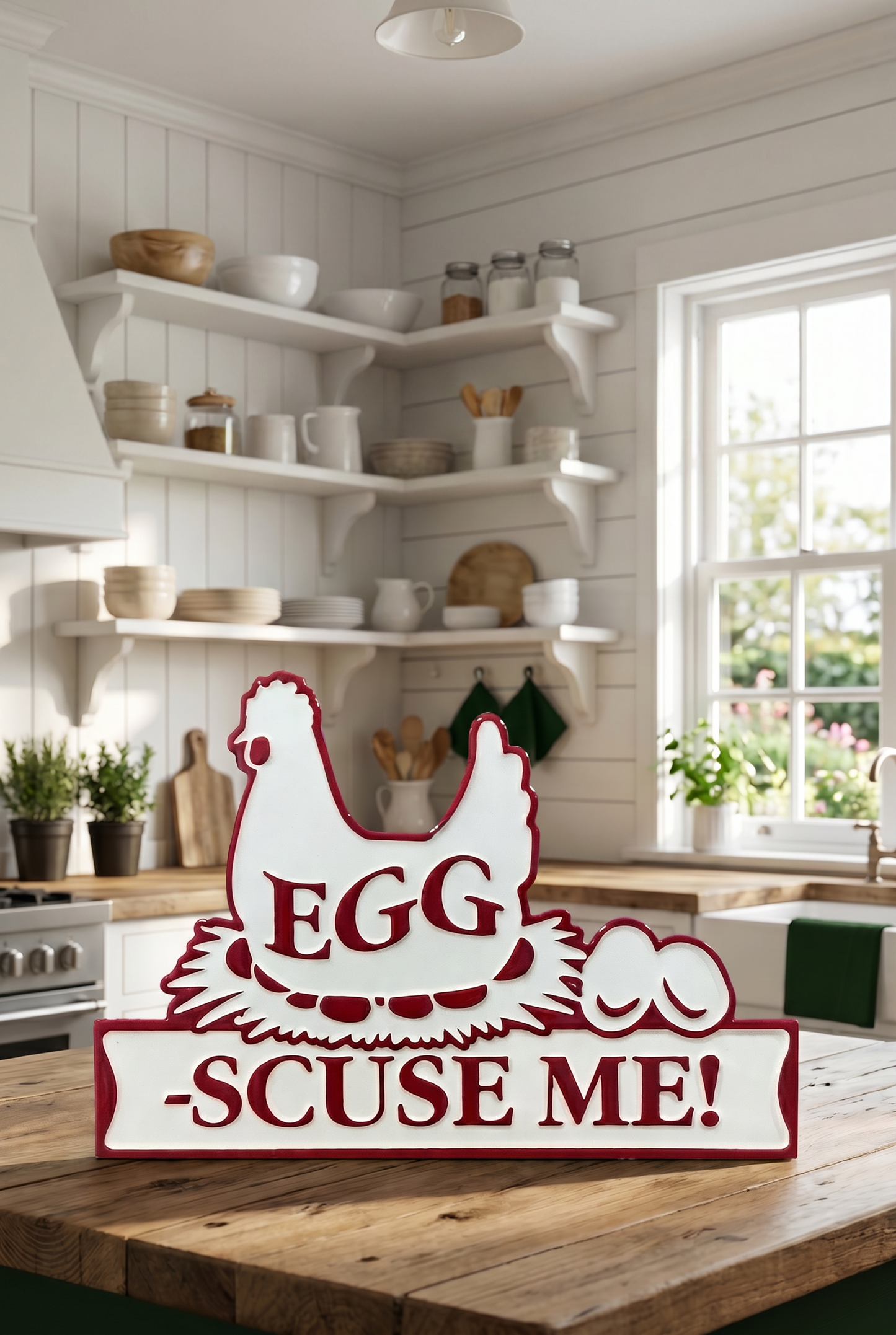 Egg Scuse Me Tin Sign