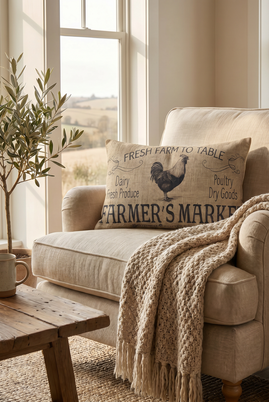 Farmers Market Canvas  Pillow