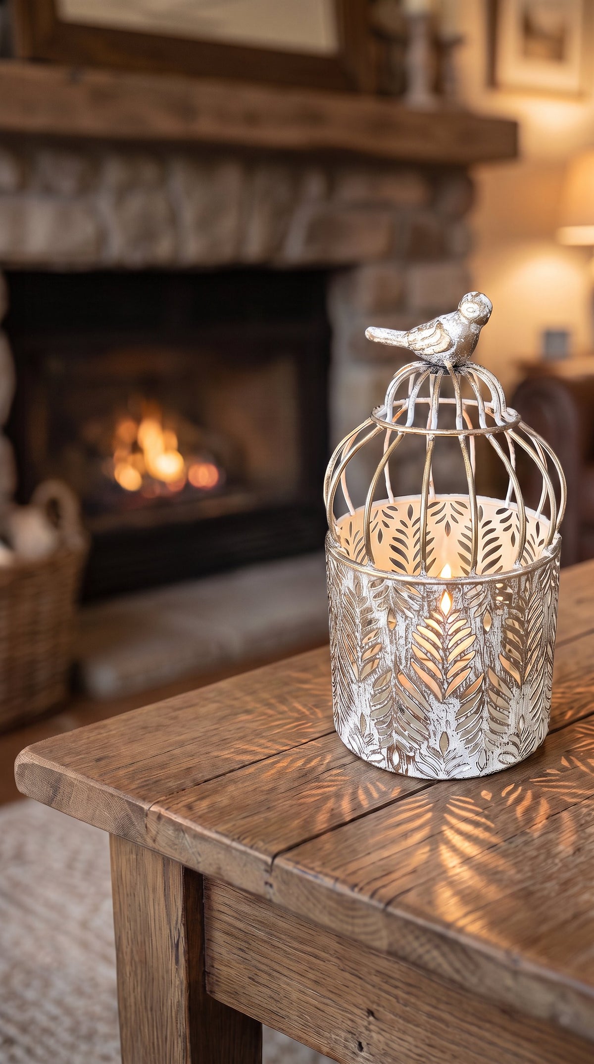 Golden Birdcage Tea Candle Holder