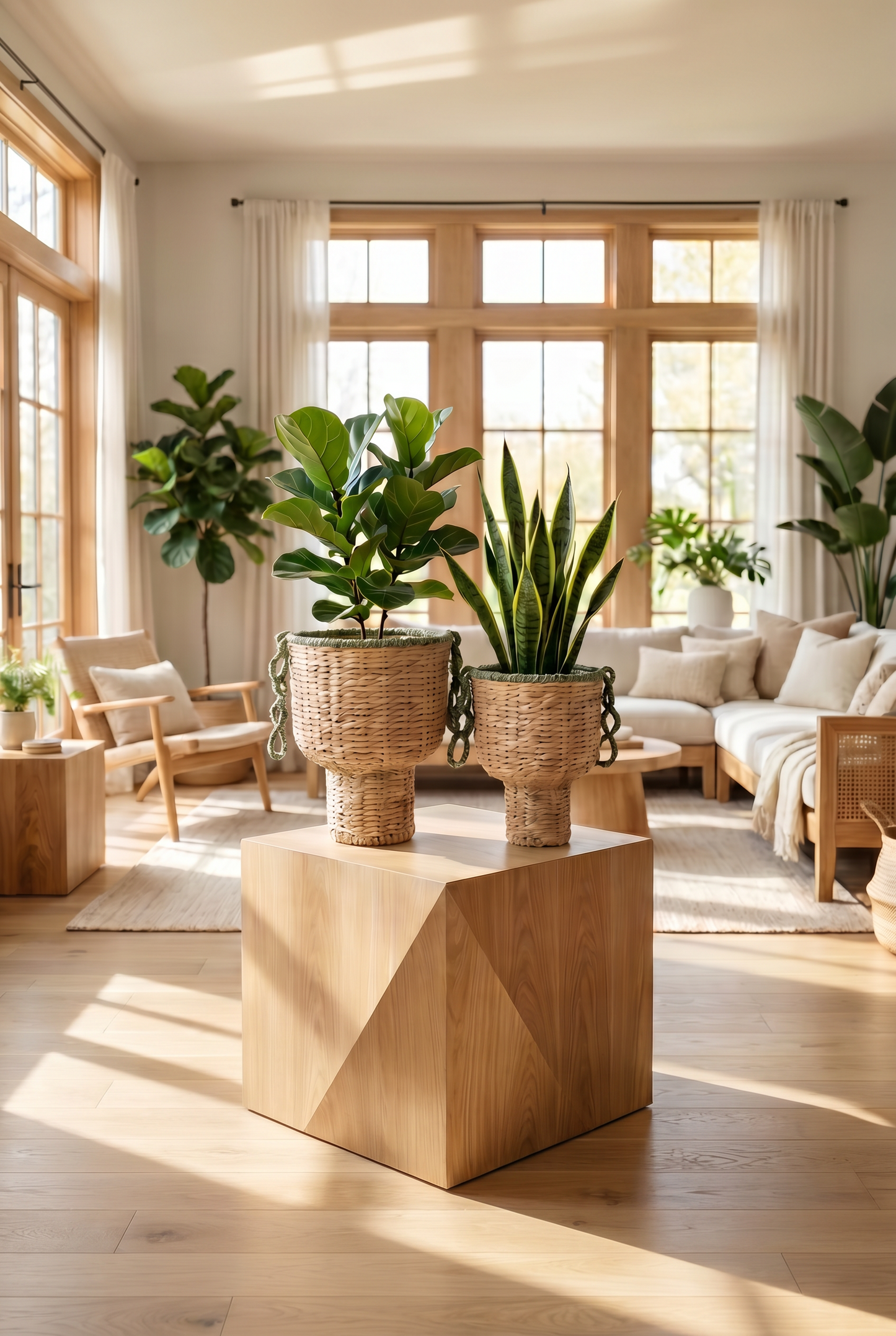 Natural/Green Indoor Planter Baskets