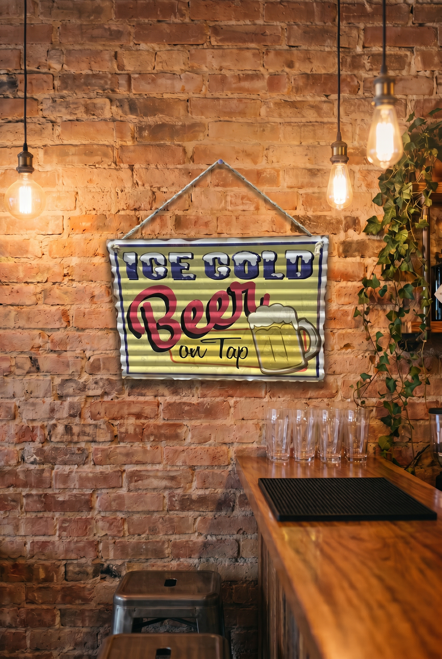Ice Cold Beer Tin Sign