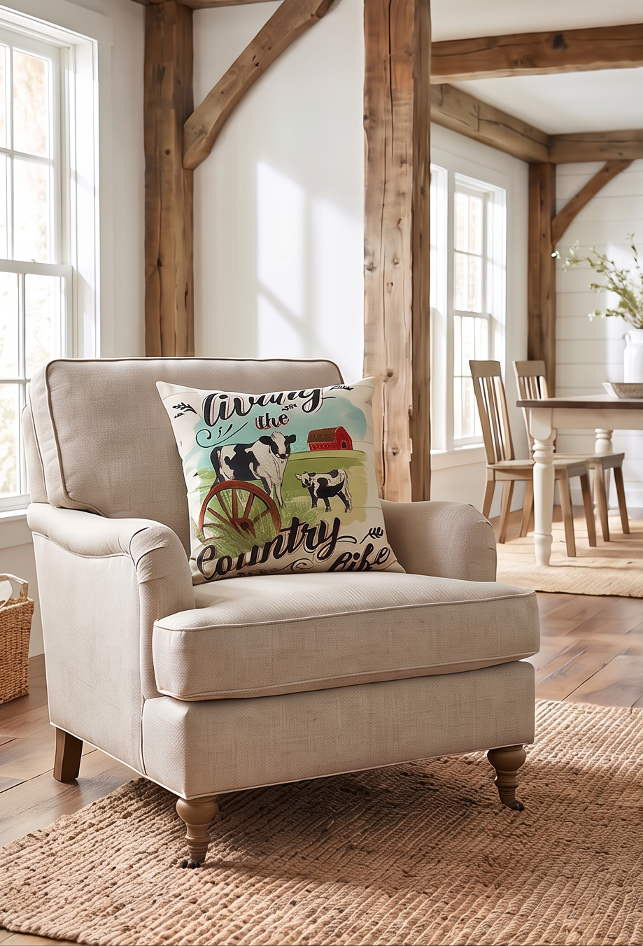 Living the Country Life Canvas Style Pillow