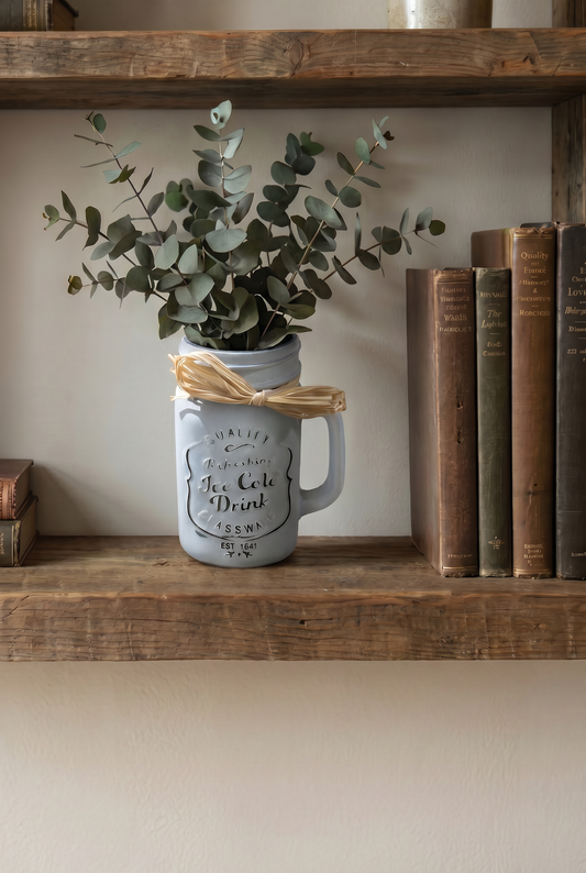 Mason Mug Vase White