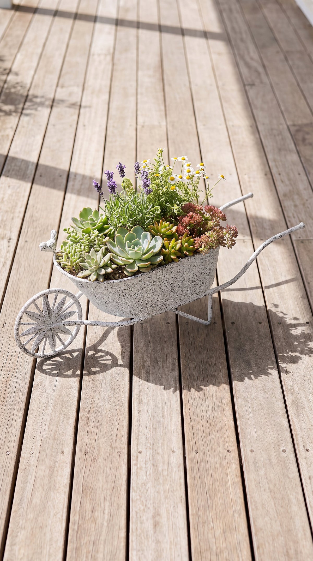 Metal Flower Wheelbarrow