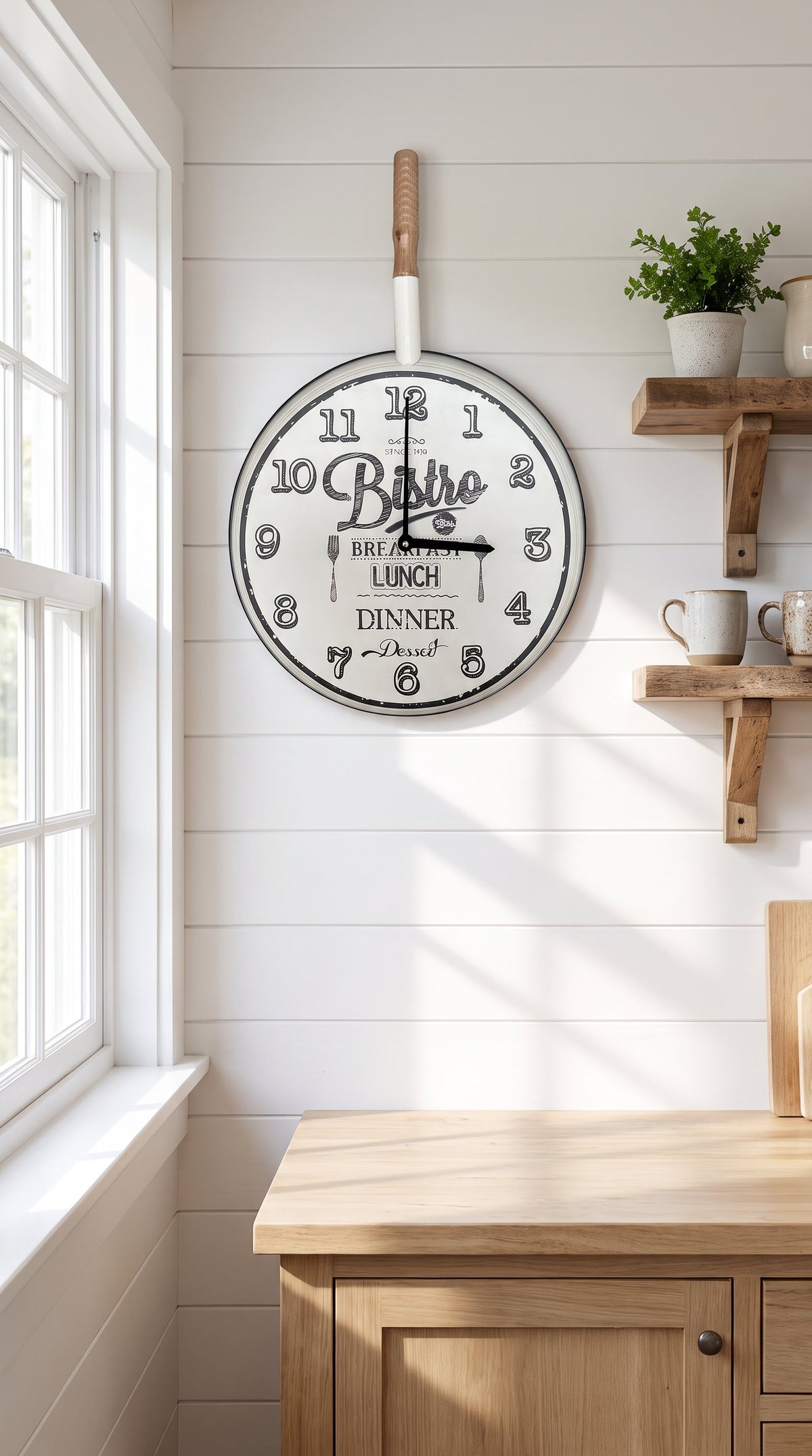 Metal & Wooden Wall Clock
