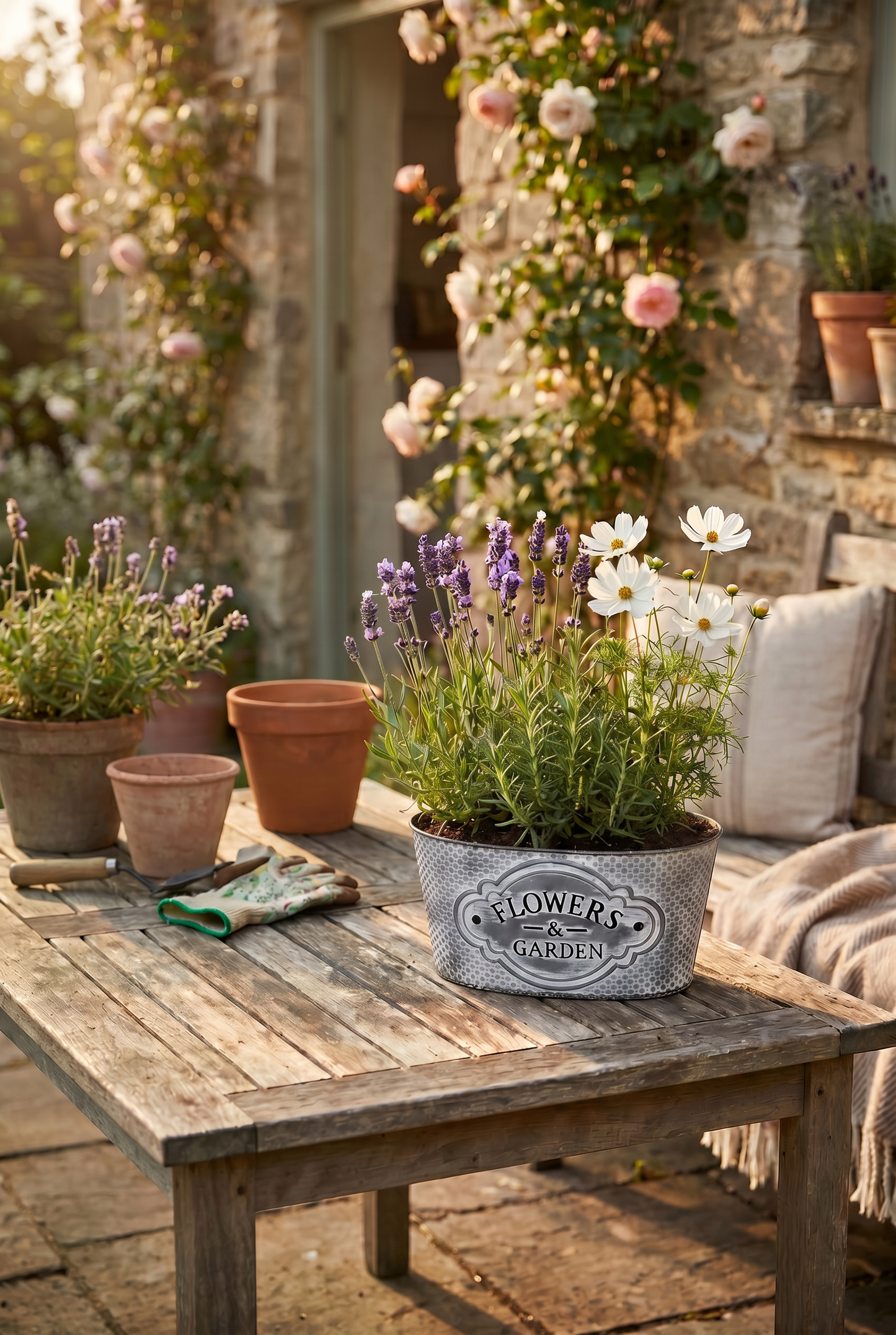 Metal Country Rustic Oval Pot