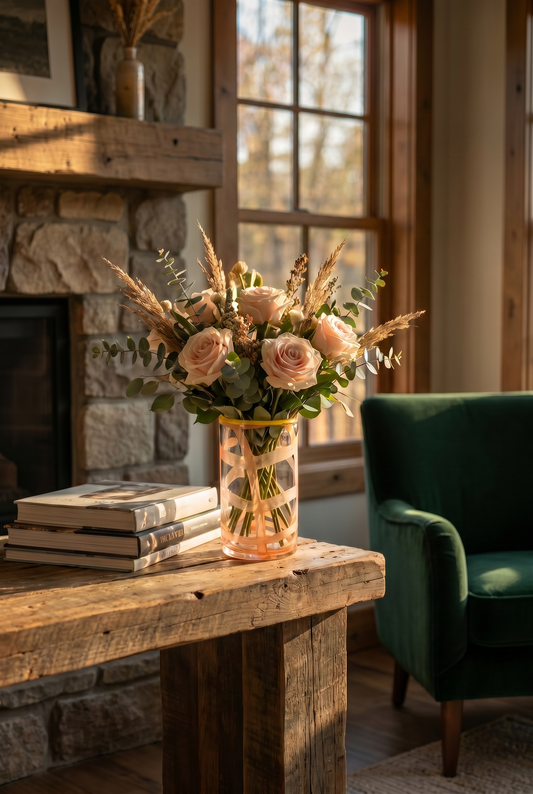 Orange Patterned Vase