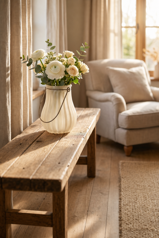 Ribbed Lantern Vase