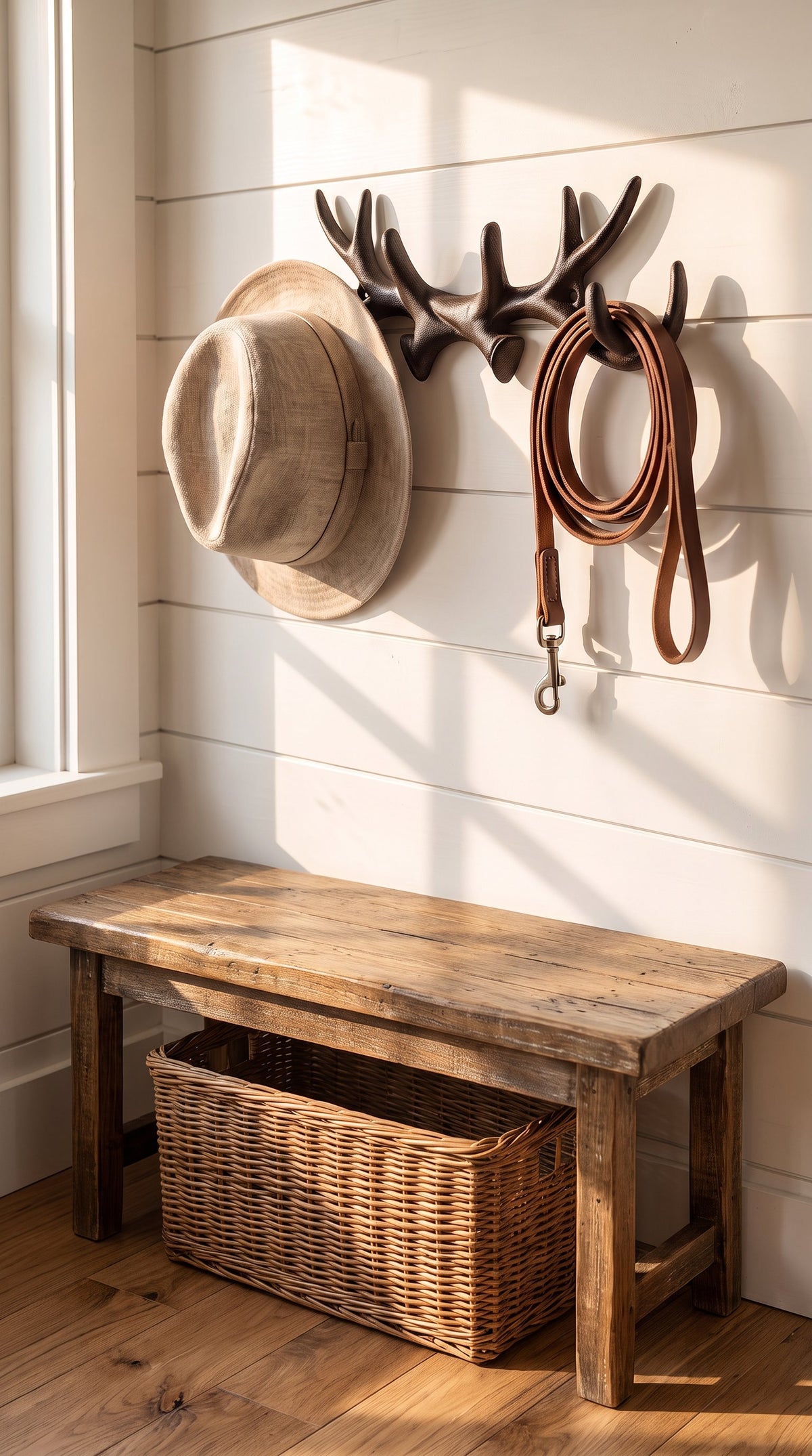Rustic Cast Iron Deer Antler Wall Mounted Key Holder