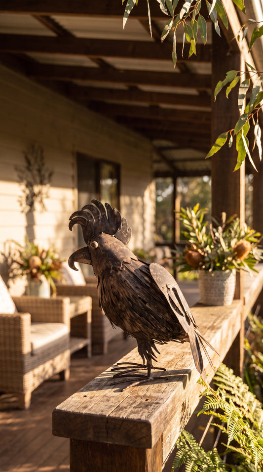 Rustic Cockatoo Statue