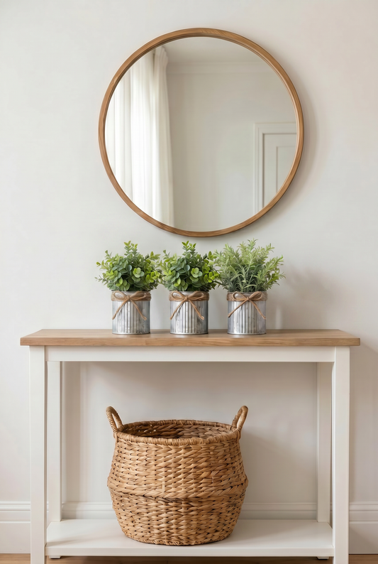 Rustic Metal Tins with Greenery