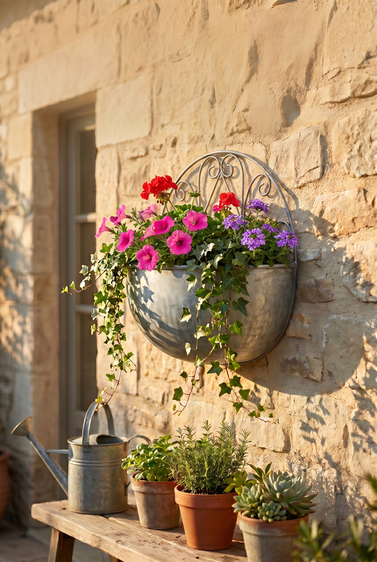 Small Retro Metal Flower Pot Bucket