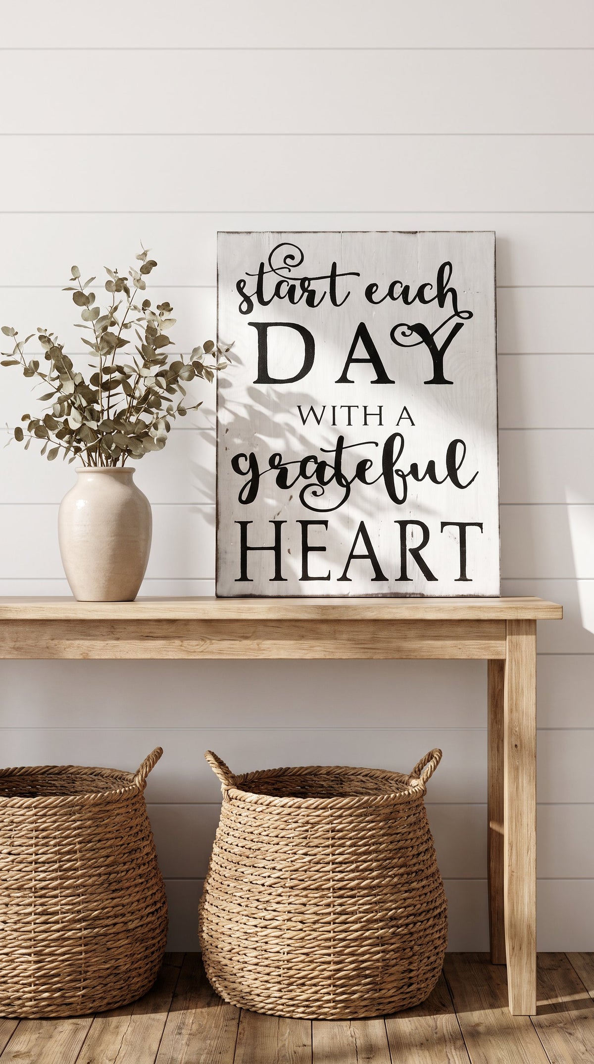 Start The Day Wooden Sign