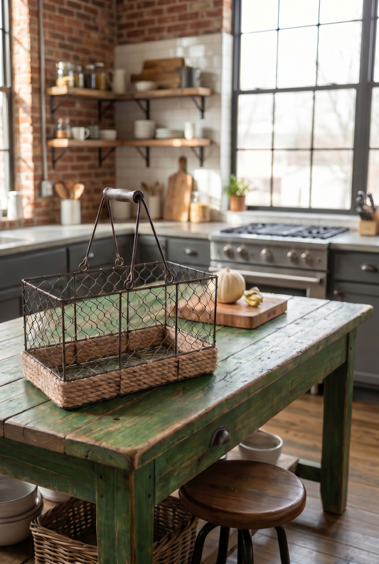 Vintage Wire Storage Basket