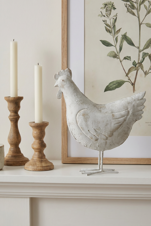 White Tin Rooster