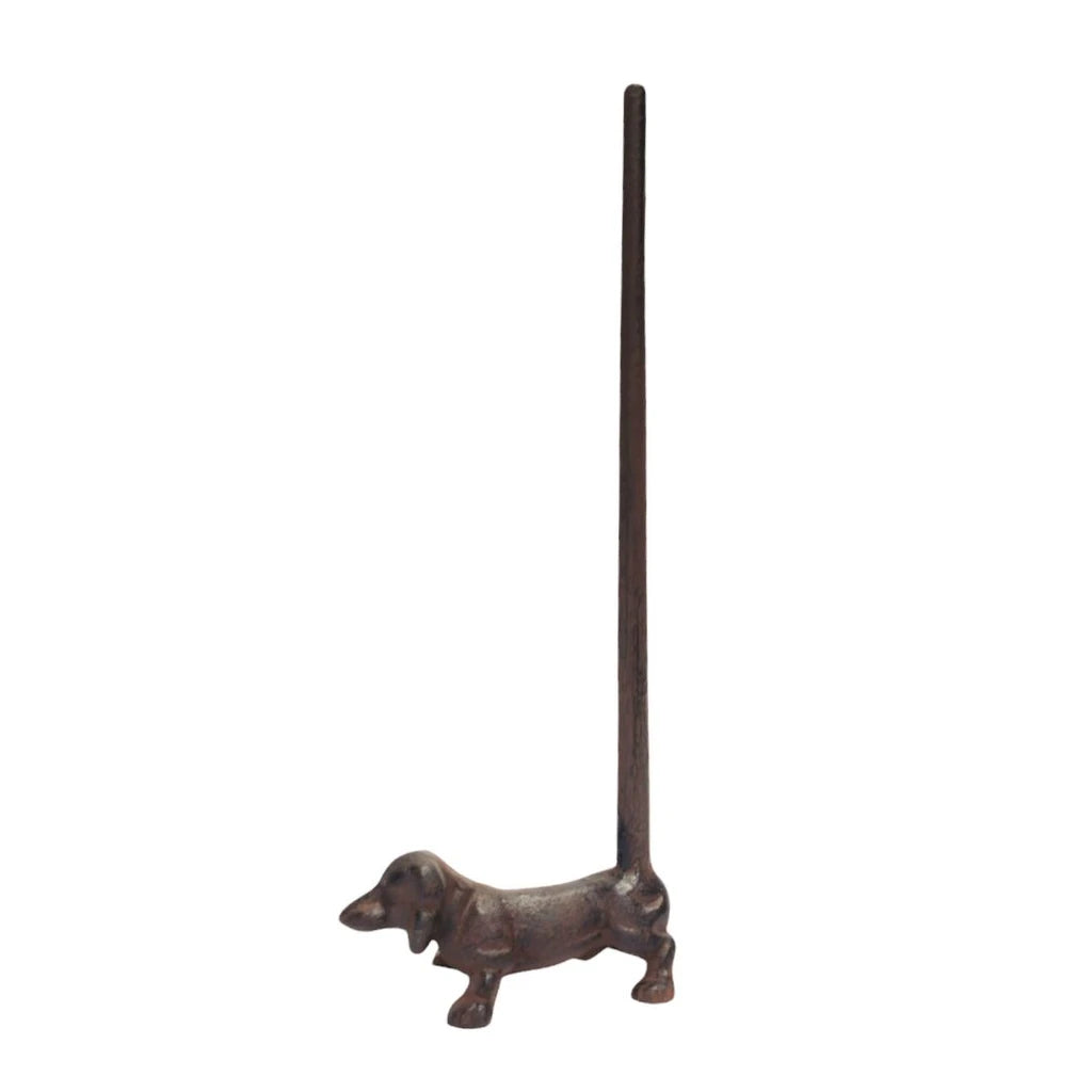 Cast Iron Dachshund Paper Towel Holder