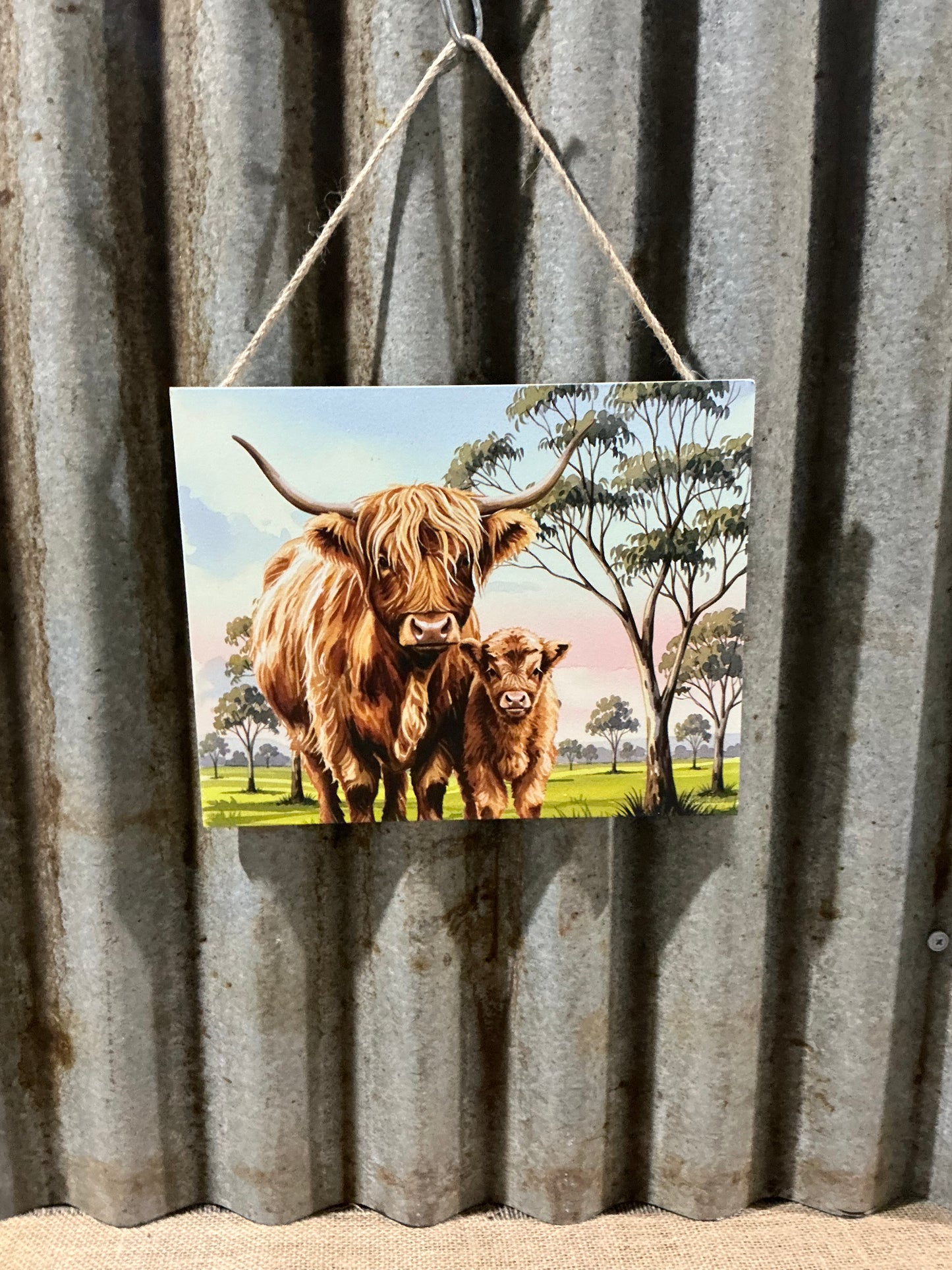 Highland Cow Hanging Plaque