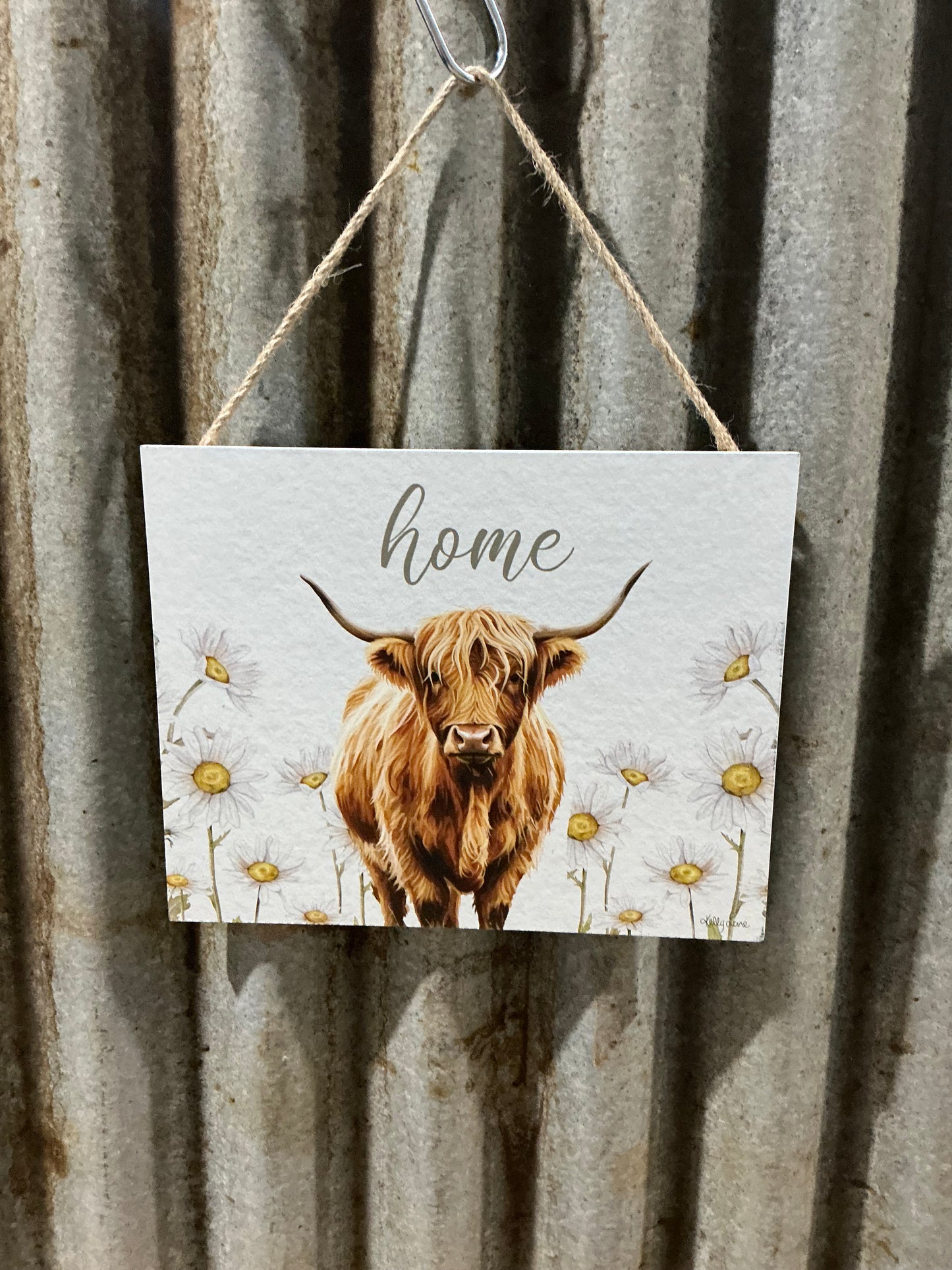 Highland Cow Hanging Plaque Home