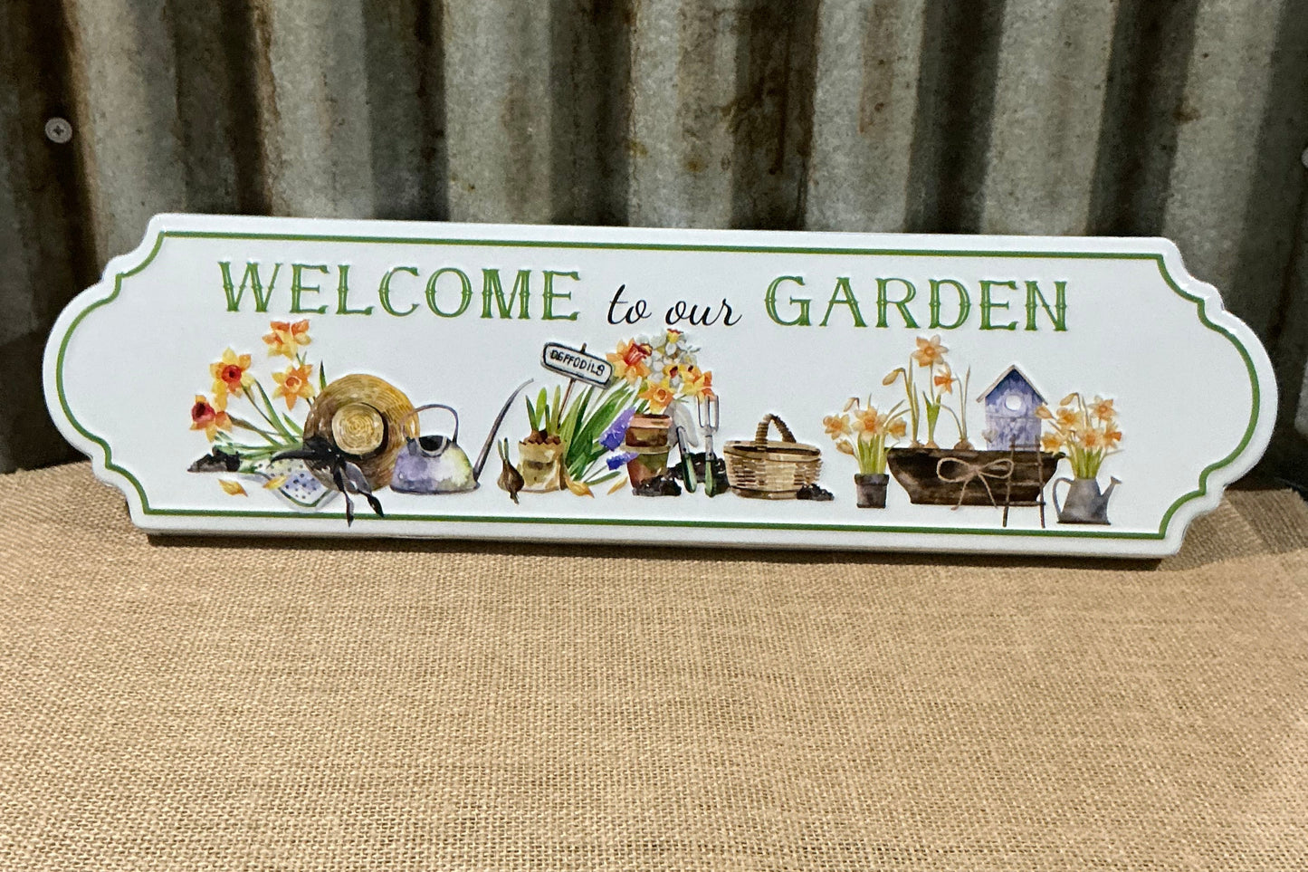 Welcome To Our Garden Tin Sign