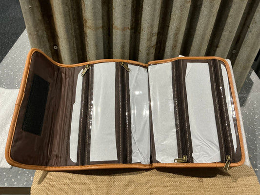 Patchwork Cowhide and Tooling Leather Makeup Bag