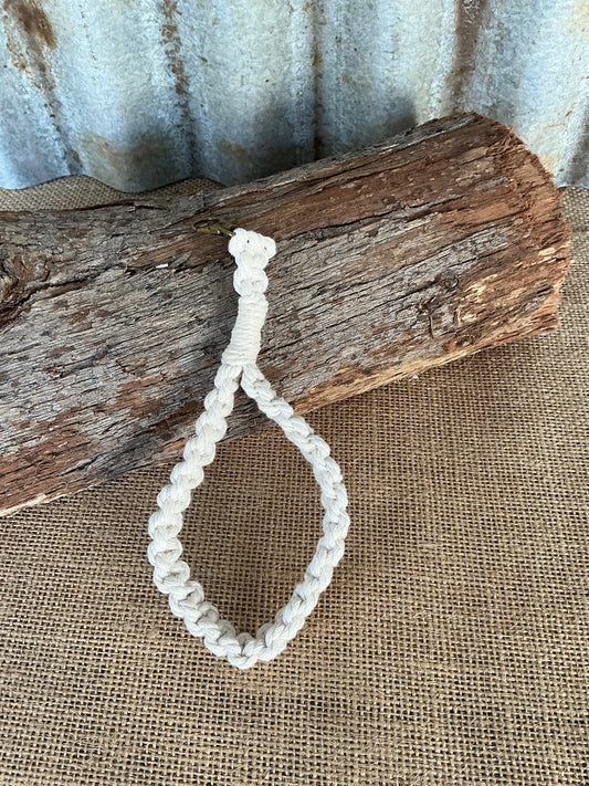 Macrame Wristlet Cream