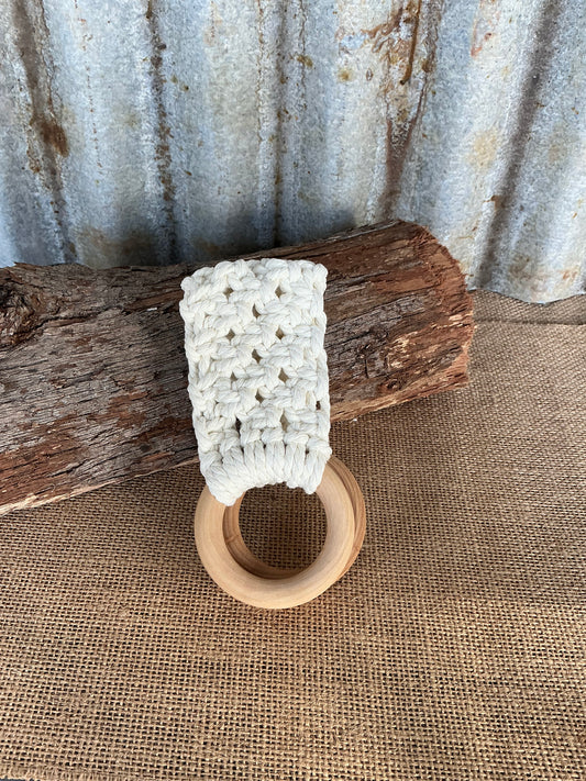 Macrame Tea Towel Holder White
