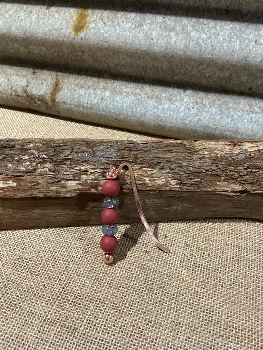 Berry & Faceted Beaded Bookmark with Rose Gold Detail