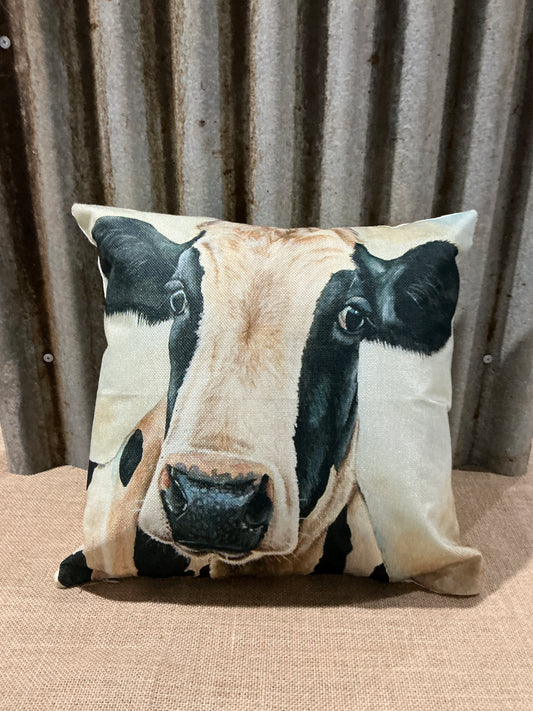 Canvas Style Country Cow Cushion neutral Background