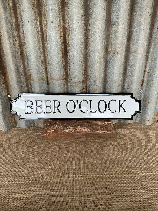 Beer O'clock Enamel Tin Sign