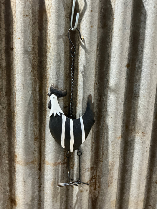Hanging Black & White Chook