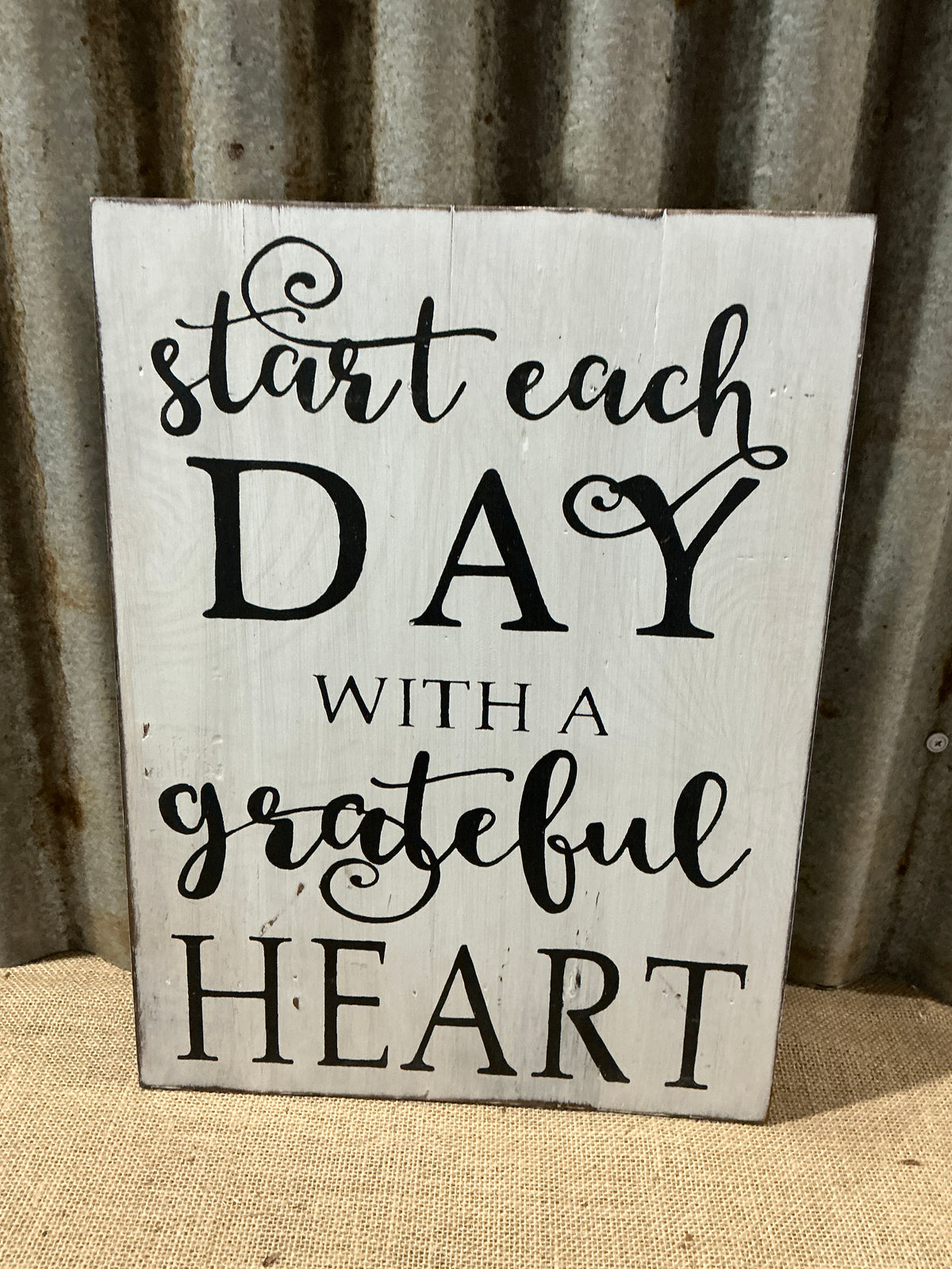 Start The Day Wooden Sign