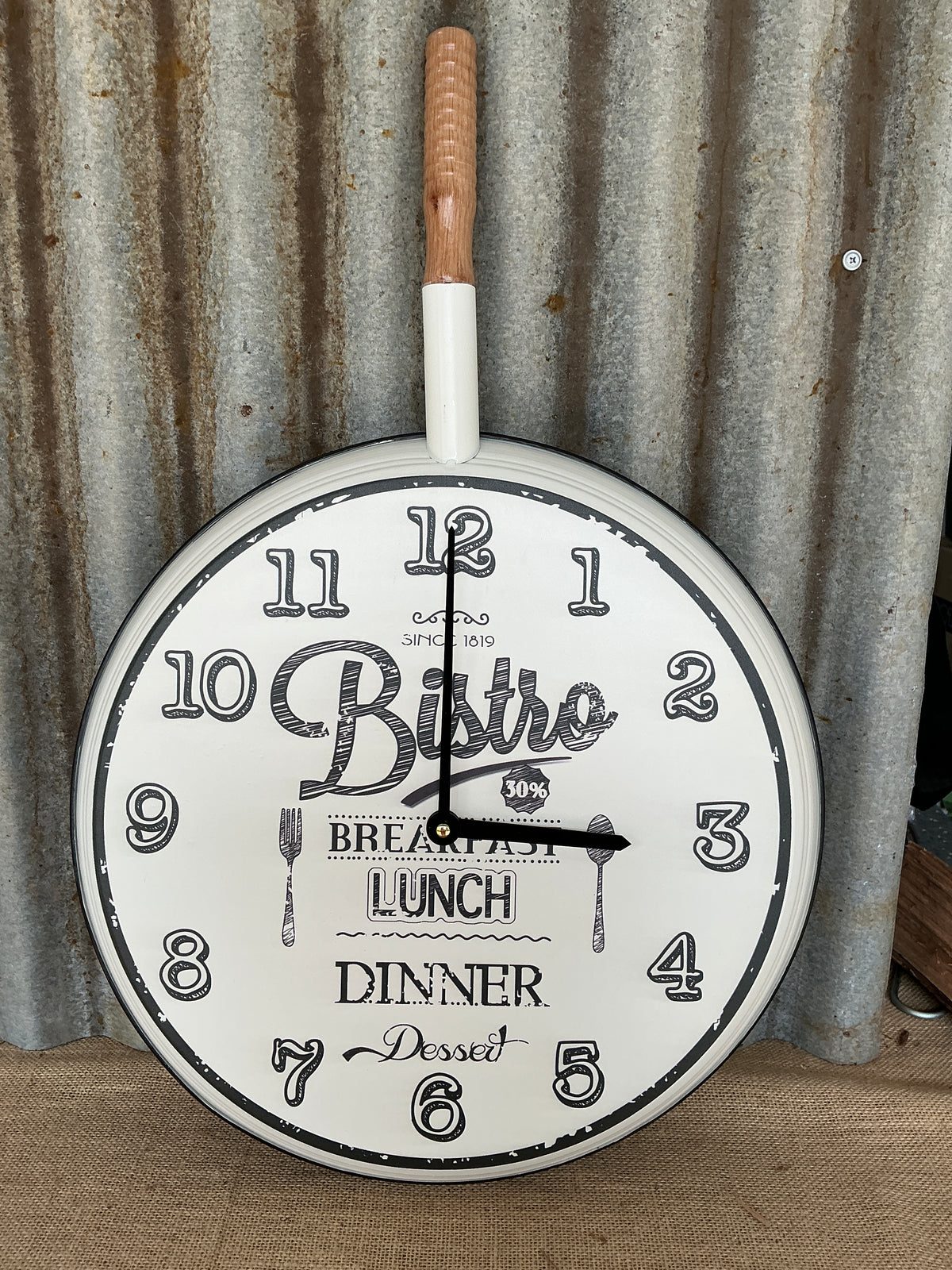 Metal & Wooden Wall Clock